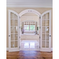 Victorian 15 lite glass french entry door with arch top